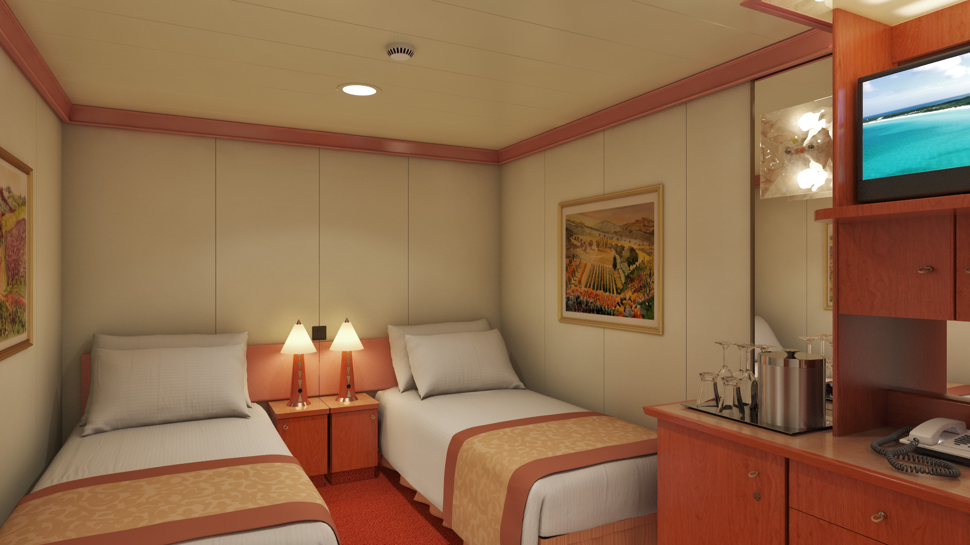Interior Stateroom with bunk bed