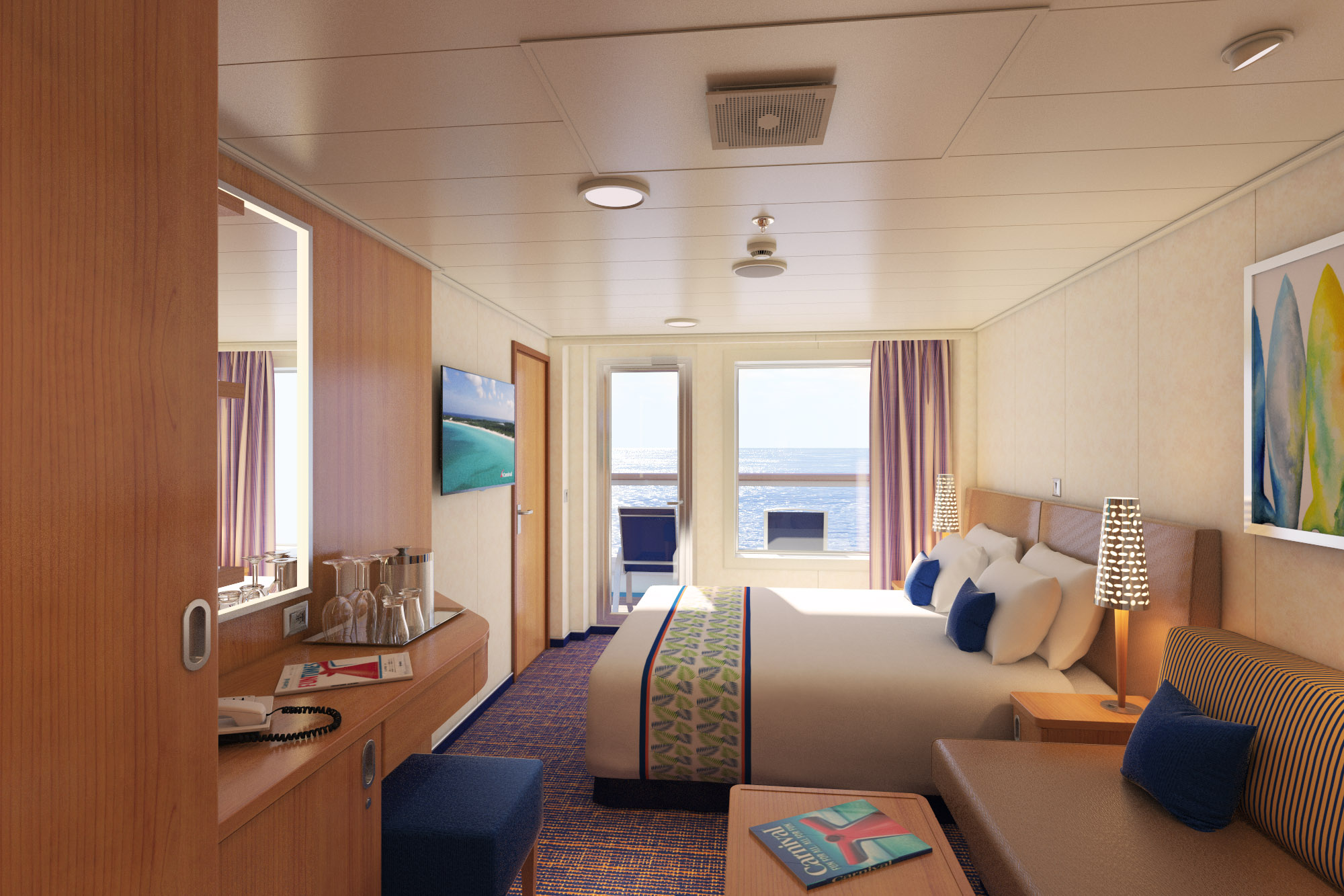 Havana Stateroom Large Balcony aft view