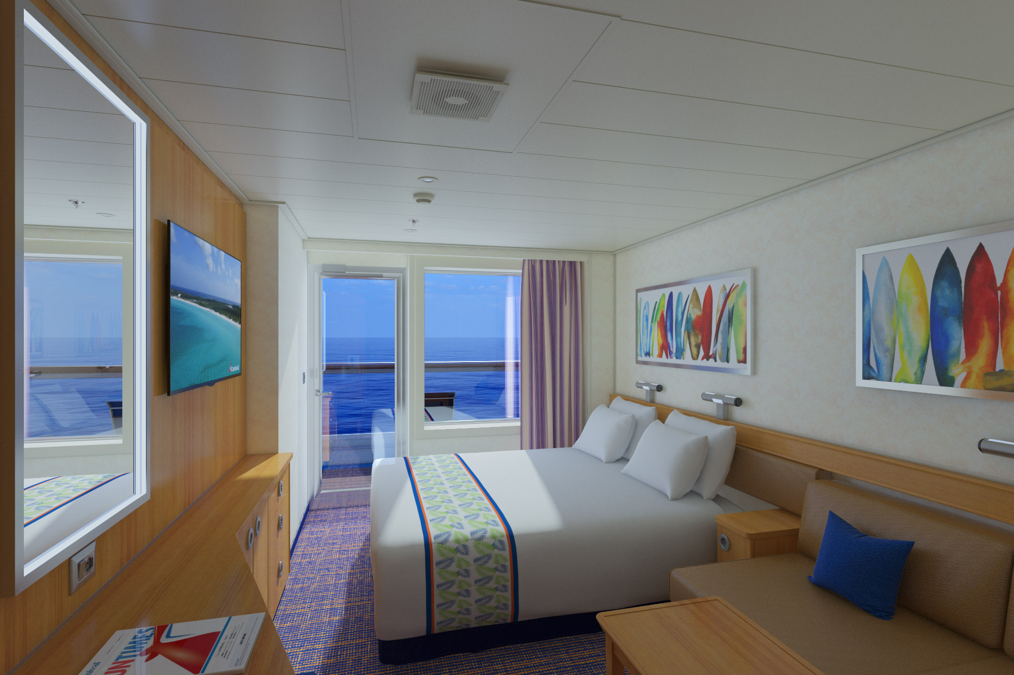 Large Balcony Stateroom with aft view